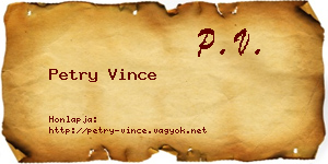 Petry Vince névjegykártya